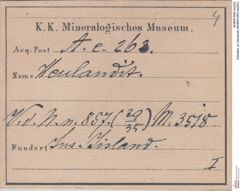 Etiketten zu Heulandit (NHMW-MIN-Ae263)
